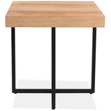 NNEDSZ Petunia  Lamp Sofa Side Table 50cm Elm Timber Wood Black Metal Leg - Natural