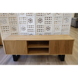 NNEDSZ Petunia  ETU Entertainment TV Unit 160cm Elm Timber Wood 2 Door - Natural