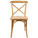 NNEDSZ Aster Crossback Dining Chair Set of 4 Solid Birch Timber Wood Ratan Seat - Oak