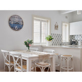 NNEDSZ Aster Crossback Dining Chair Set of 4 Solid Birch Timber Wood Ratan Seat - White