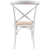 NNEDSZ Aster Crossback Dining Chair Set of 4 Solid Birch Timber Wood Ratan Seat - White