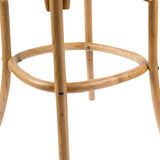 NNEDSZ Aster 2pc Crossback Bar Stools Dining Chair Solid Birch Timber Rattan Seat - Oak