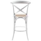 NNEDSZ Aster 3pc Crossback Bar Stools Dining Chair Solid Birch Timber Rattan Seat White