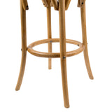 NNEDSZ Aster 3pc Round Bar Stools Dining Stool Chair Solid Birch Wood Rattan Seat Oak