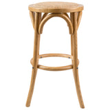 NNEDSZ Aster 4pc Round Bar Stools Dining Stool Chair Solid Birch Wood Rattan Seat Oak