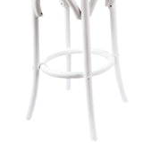 NNEDSZ Aster 3pc Round Bar Stools Dining Stool Chair Solid Birch Wood Rattan Seat White