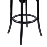 NNEDSZ Aster 4pc Round Bar Stools Dining Stool Chair Solid Birch Wood Rattan Seat Black