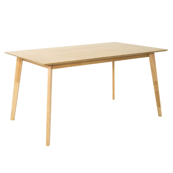 NNEDSZ 150cm Dining Table Scandinavian Style Solid Rubberwood Natural
