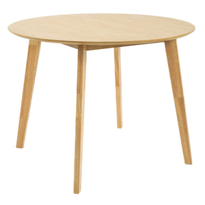 NNEDSZ 100cm Round Dining Table Scandinavian Style Solid Rubberwood Natural