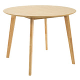 NNEDSZ 100cm Round Dining Table Scandinavian Style Solid Rubberwood Natural