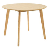 NNEDSZ 100cm Round Dining Table Scandinavian Style Solid Rubberwood Natural