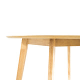 NNEDSZ 100cm Round Dining Table Scandinavian Style Solid Rubberwood Natural