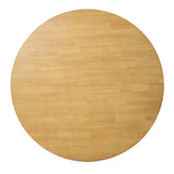 NNEDSZ 100cm Round Dining Table Scandinavian Style Solid Rubberwood Natural
