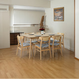 NNEDSZ 8pc Set Dining Chair Fabric Seat Scandinavian Style Solid Rubberwood