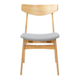 NNEDSZ 8pc Set Dining Chair Fabric Seat Scandinavian Style Solid Rubberwood