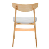 NNEDSZ 8pc Set Dining Chair Fabric Seat Scandinavian Style Solid Rubberwood