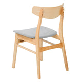 NNEDSZ 8pc Set Dining Chair Fabric Seat Scandinavian Style Solid Rubberwood