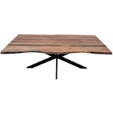 NNEDSZ Lantana 9pc 240cm Dining Table 8 Black Wishbone Chair Set Live Edge Acacia Wood