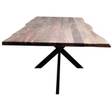 NNEDSZ Lantana 9pc 240cm Dining Table 8 Black Wishbone Chair Set Live Edge Acacia Wood