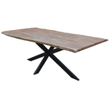 NNEDSZ Lantana 9pc 240cm Dining Table 8 Black Wishbone Chair Set Live Edge Acacia Wood