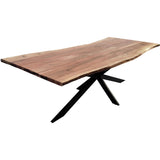 NNEDSZ Lantana Dining Table 240cm Live Edge Solid Acacia Timber Wood Metal Leg -Natural