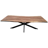 NNEDSZ Lantana Dining Table 240cm Live Edge Solid Acacia Timber Wood Metal Leg -Natural