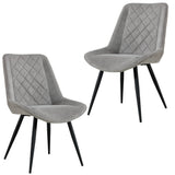 NNEDSZ Helenium Dining Chair Set of 2 Fabric Seat with Metal Frame - Granite