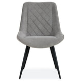 NNEDSZ Helenium Dining Chair Set of 2 Fabric Seat with Metal Frame - Granite