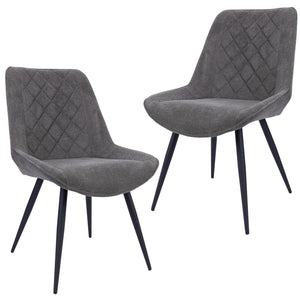 NNEDSZ Helenium Dining Chair Set of 2 Fabric Seat with Metal Frame - Graphite