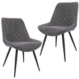NNEDSZ Helenium Dining Chair Set of 2 Fabric Seat with Metal Frame - Graphite