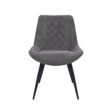 NNEDSZ Helenium Dining Chair Set of 2 Fabric Seat with Metal Frame - Graphite