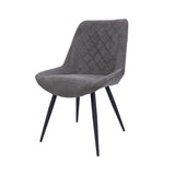 NNEDSZ Helenium Dining Chair Set of 2 Fabric Seat with Metal Frame - Graphite