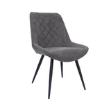 NNEDSZ Helenium Dining Chair Set of 2 Fabric Seat with Metal Frame - Graphite
