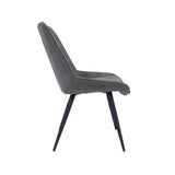 NNEDSZ Helenium Dining Chair Set of 2 Fabric Seat with Metal Frame - Graphite