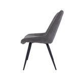 NNEDSZ Helenium Dining Chair Set of 2 Fabric Seat with Metal Frame - Graphite
