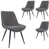 NNEDSZ Helenium Dining Chair Set of 4 Fabric Seat with Metal Frame - Graphite