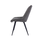 NNEDSZ Helenium Dining Chair Set of 6 Fabric Seat with Metal Frame - Graphite