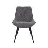 NNEDSZ Helenium Dining Chair Set of 8 Fabric Seat with Metal Frame - Graphite