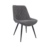 NNEDSZ Helenium Dining Chair Set of 8 Fabric Seat with Metal Frame - Graphite