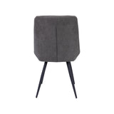 NNEDSZ Helenium Dining Chair Set of 8 Fabric Seat with Metal Frame - Graphite