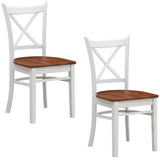 NNEDSZ Lupin Dining Chair Set of 2 Crossback Solid Rubber Wood Furniture - White Oak