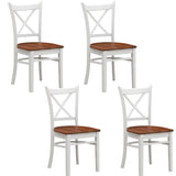 NNEDSZ Lupin Dining Chair Set of 4 Crossback Solid Rubber Wood Furniture - White Oak