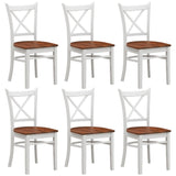 NNEDSZ Lupin Dining Chair Set of 6 Crossback Solid Rubber Wood Furniture - White Oak