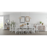 NNEDSZ Plumeria Buffet Table 145cm 1 Door 3 Drawer Solid Acacia Timber - White Brush