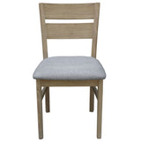 NNEDSZ Tyler 6pc Set Dining Chair Fabric Seat Solid Acacia Timber Wood Brushed Smoke