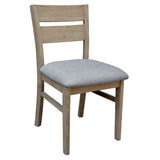NNEDSZ Tyler 8pc Set Dining Chair Fabric Seat Solid Acacia Timber Wood Brushed Smoke