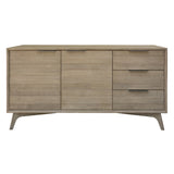 NNEDSZ Tyler 166cm Buffet Table 2 Door 3 Drawer Solid Acacia Timber Brushed Smoke