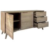 NNEDSZ Tyler 166cm Buffet Table 2 Door 3 Drawer Solid Acacia Timber Brushed Smoke