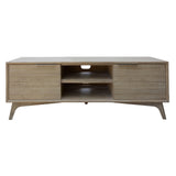 NNEDSZ Tyler 166cm ETU Entertainment TV Unit 2 Door Solid Acacia Timber Brushed Smoke