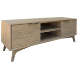 NNEDSZ Tyler 166cm ETU Entertainment TV Unit 2 Door Solid Acacia Timber Brushed Smoke